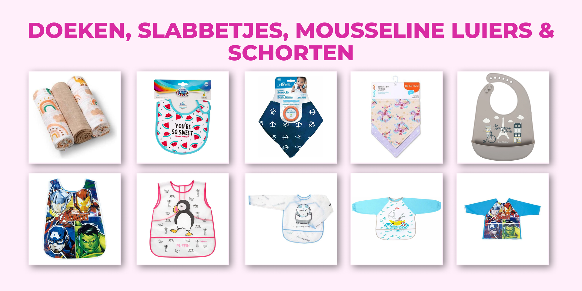 Cloths, bibs, muslin diapers and apronsNE