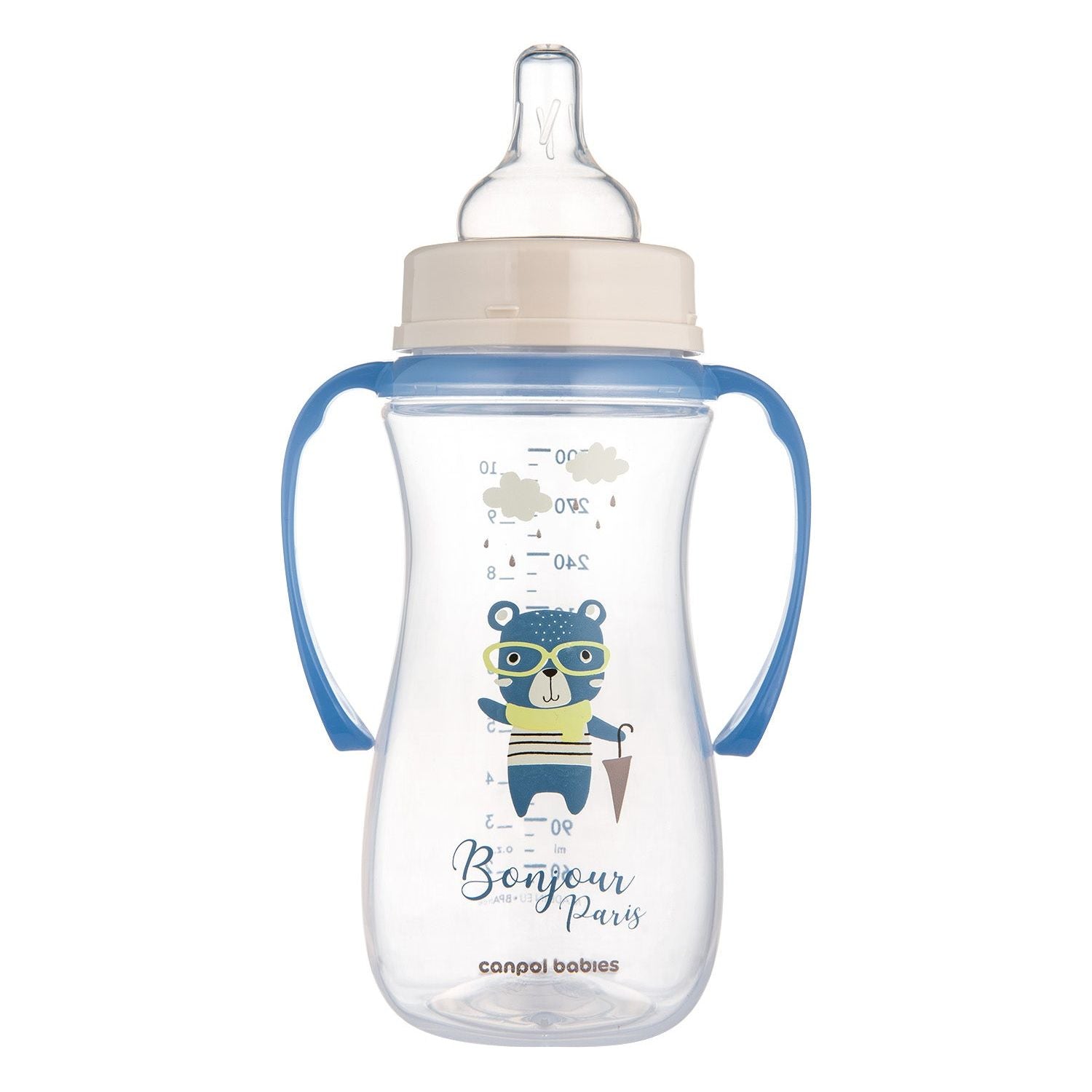 Canpol Anti-colic Bottle EasyStart Bonjour Paris 300 ml  - Blue