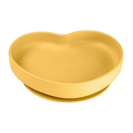 Canpol Silicone Suction plate HEART 6m+ - Yellow