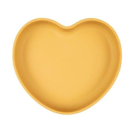 Canpol Silicone Suction plate HEART 6m+ - Yellow