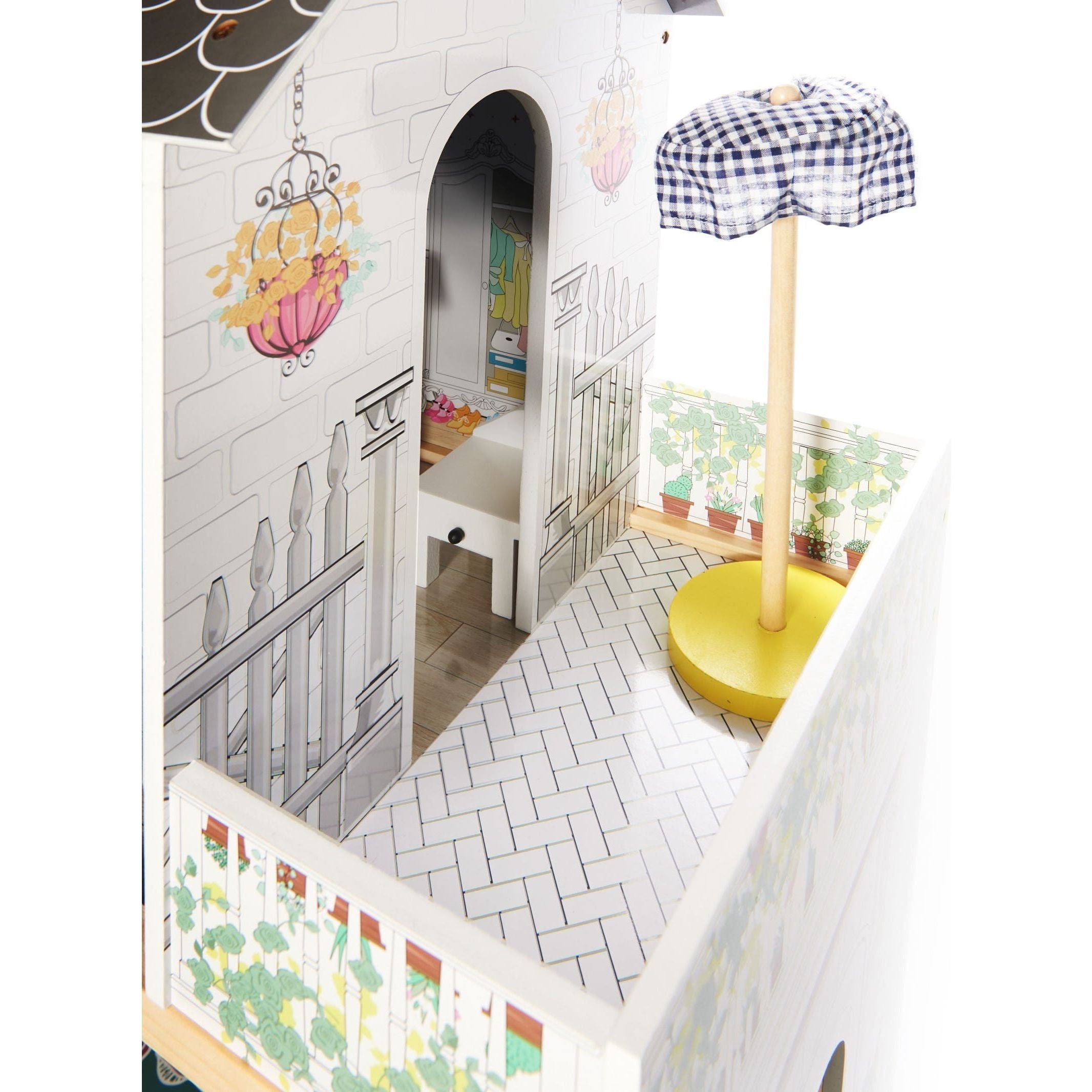 Maison de poupée en bois Lulilo Grande Villa - 120 cm - Compatible pour poupée Barbie ou Steffi