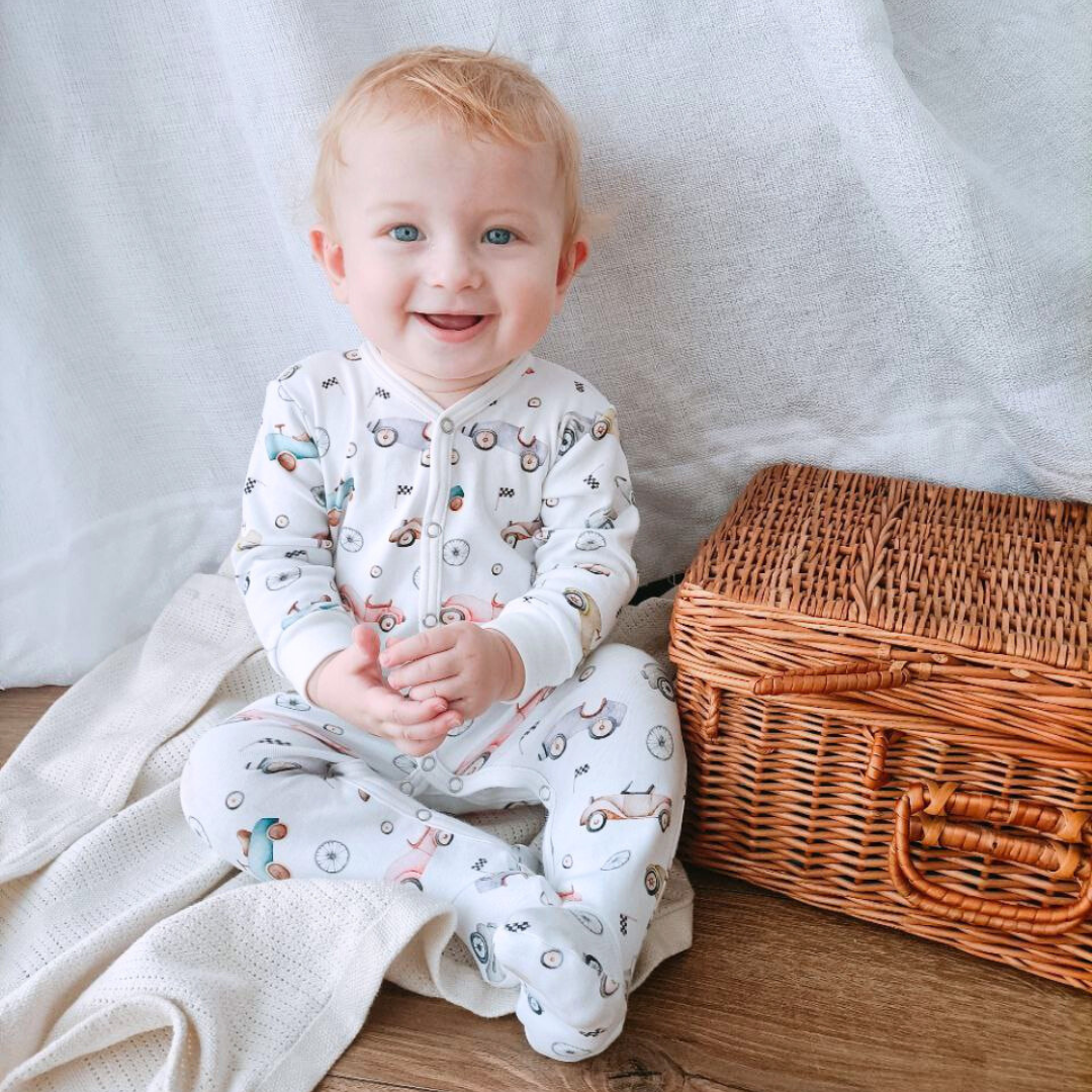 Lilly Bean Babygrow - Vintage Cars