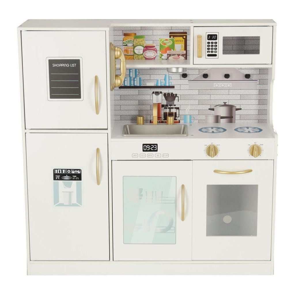 Lulilo Children Wooden Kitchen With Refrigerator 80 cm