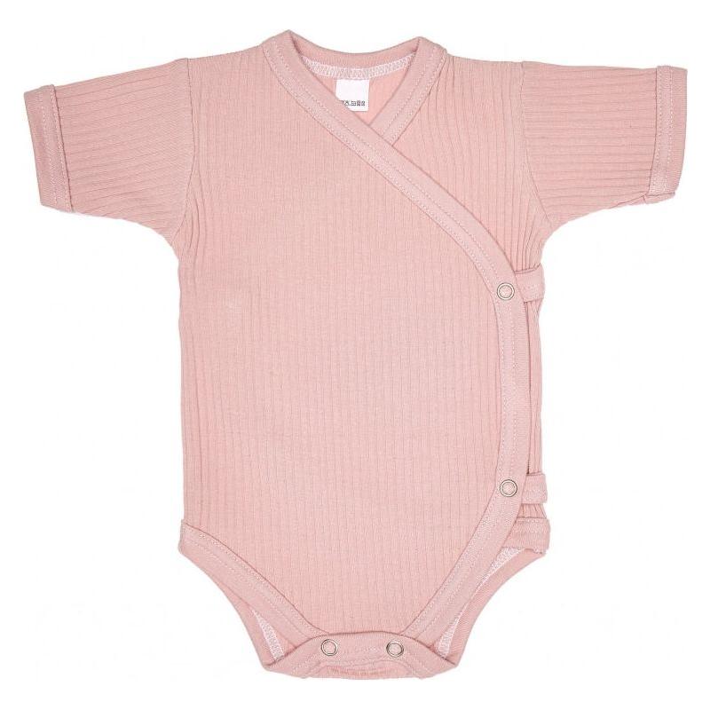 Lilly Bean Side Snap Short Sleeve Ribbed Bodysuit - Pink