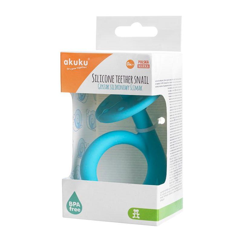 Akuku Silicone Teether Snail 0m+ - Blue