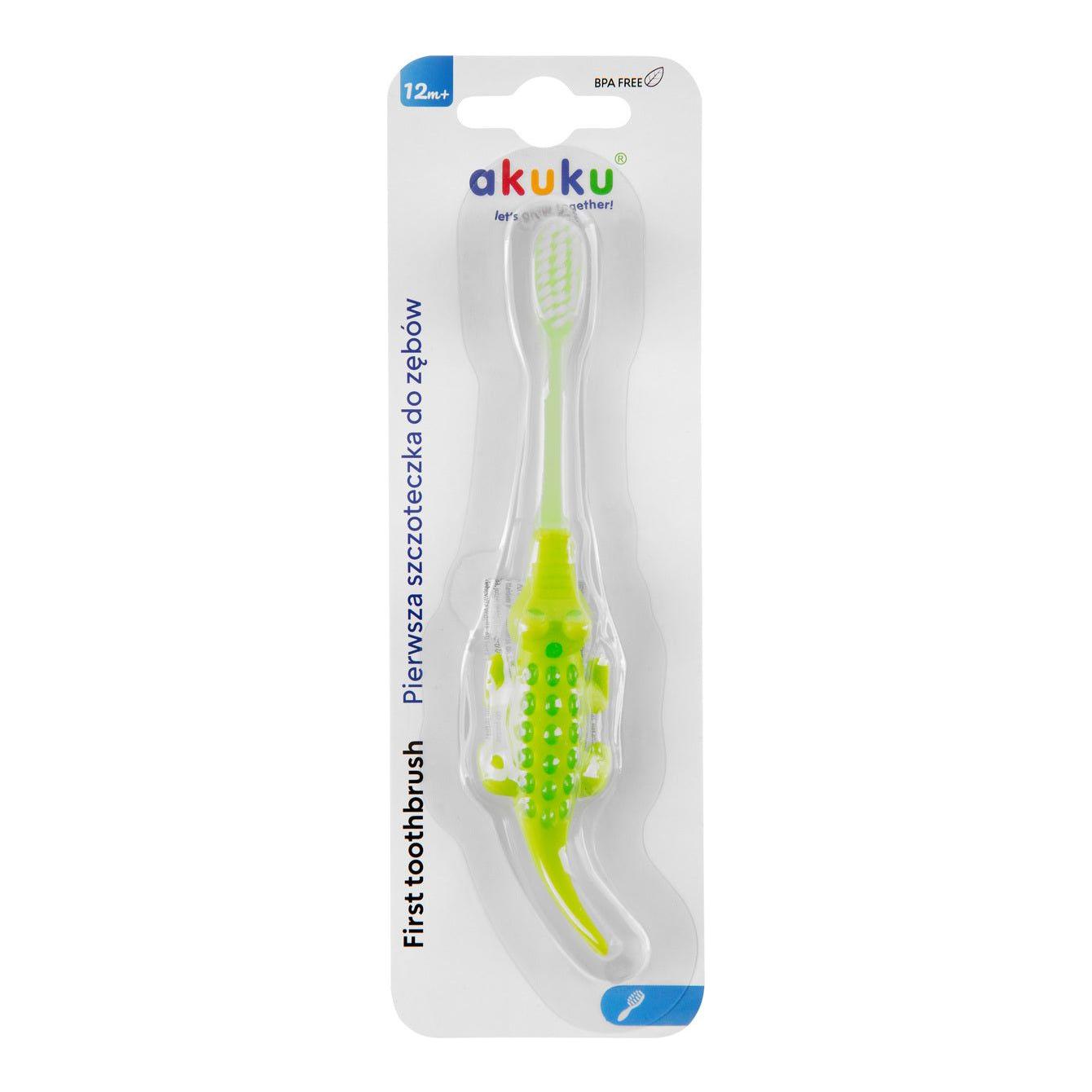 Akuku First Toothbrush 12m+ - Crocodile