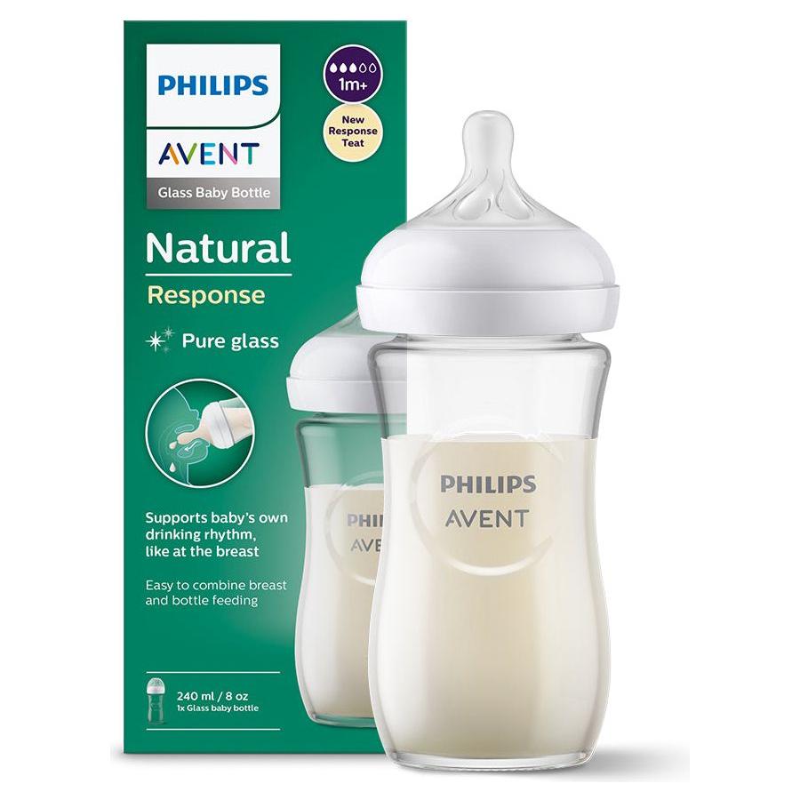 Philips Avent Glass Baby Bottle Natural Response 240 ml