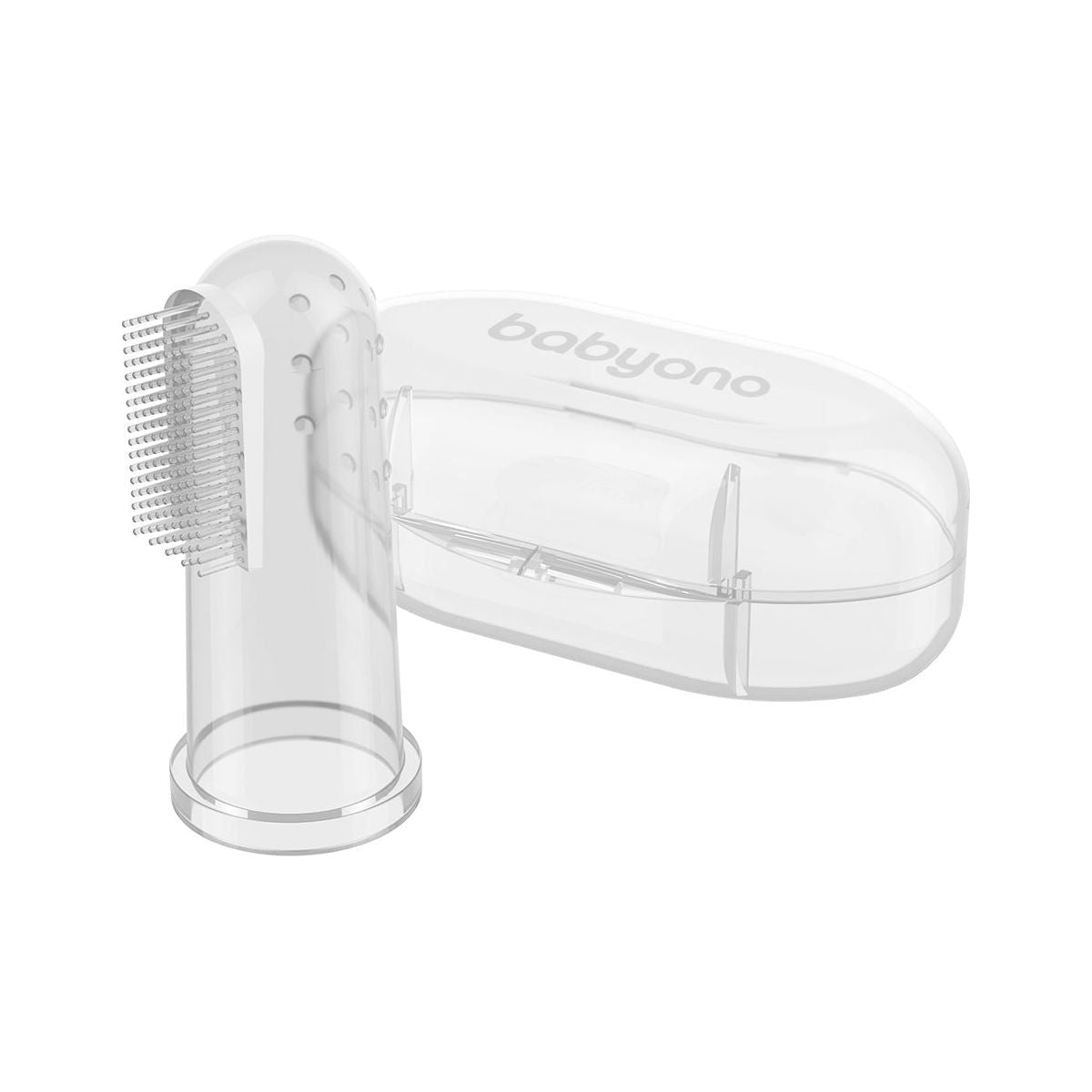 Brosse à dents pour bébé en silicone Babyono - Naturel