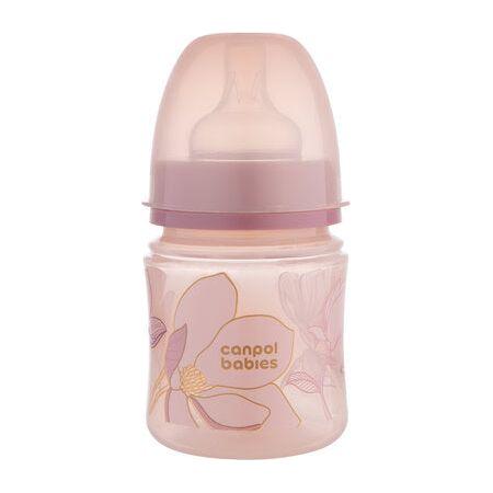 Biberon Canpol Anti-Colic à col large 120 ml Gold Easy Start - Rose