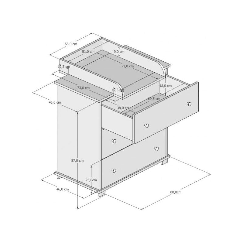 Commode Emma - Disponible avec table à langer 