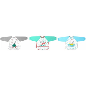 Medium Turquoise Babyono Apron BABY ADVENTURE (6m+) - 3 Pack