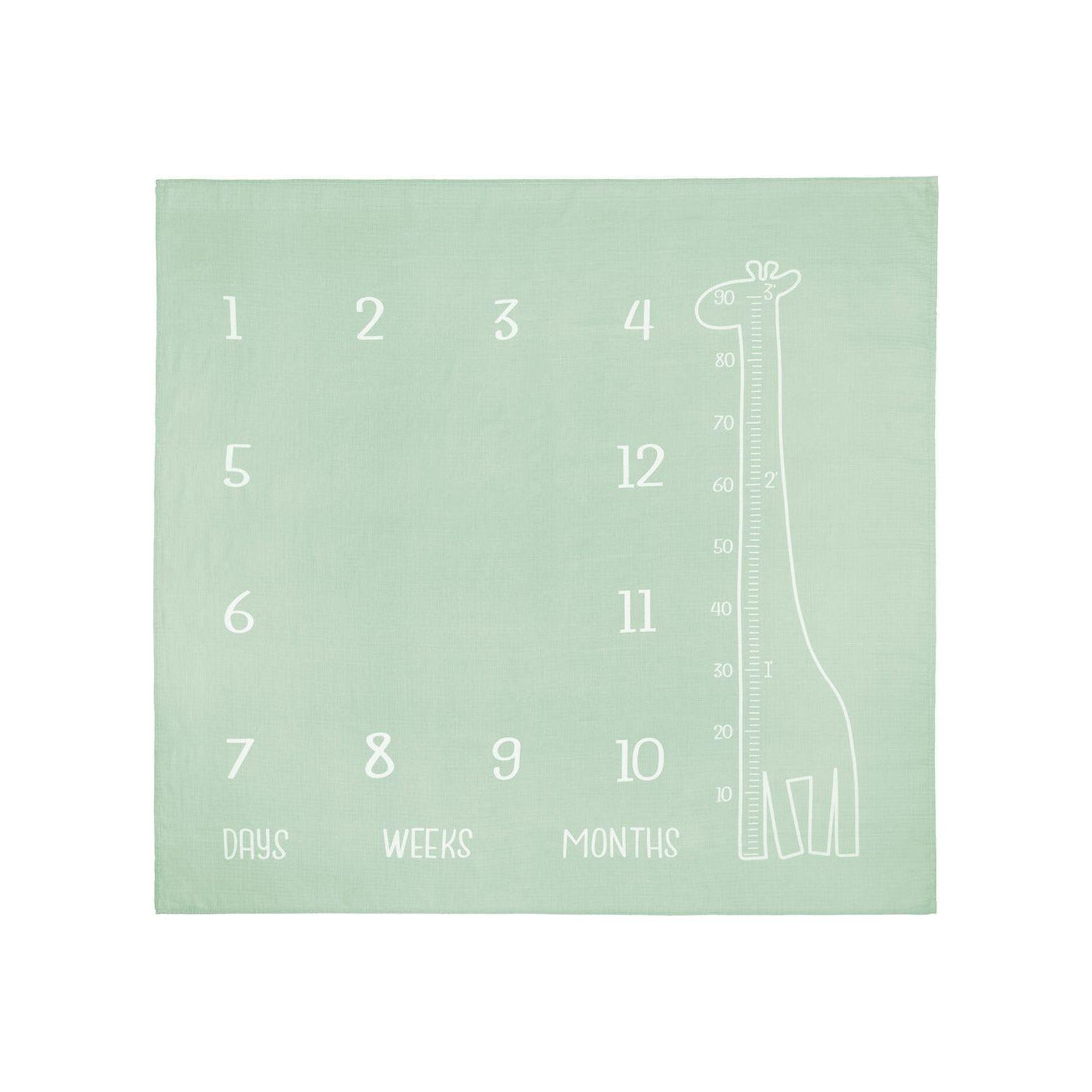 Sensillo Muslin Milestone Baby Photo Blanket - Green