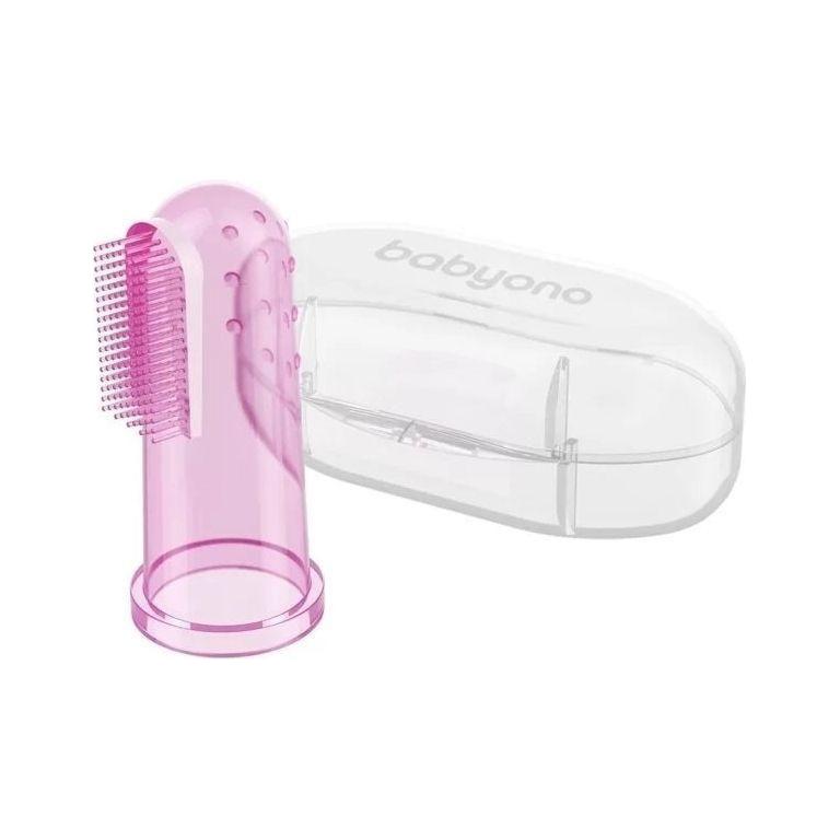 Brosse à dents en silicone pour bébé Babyono - Rose