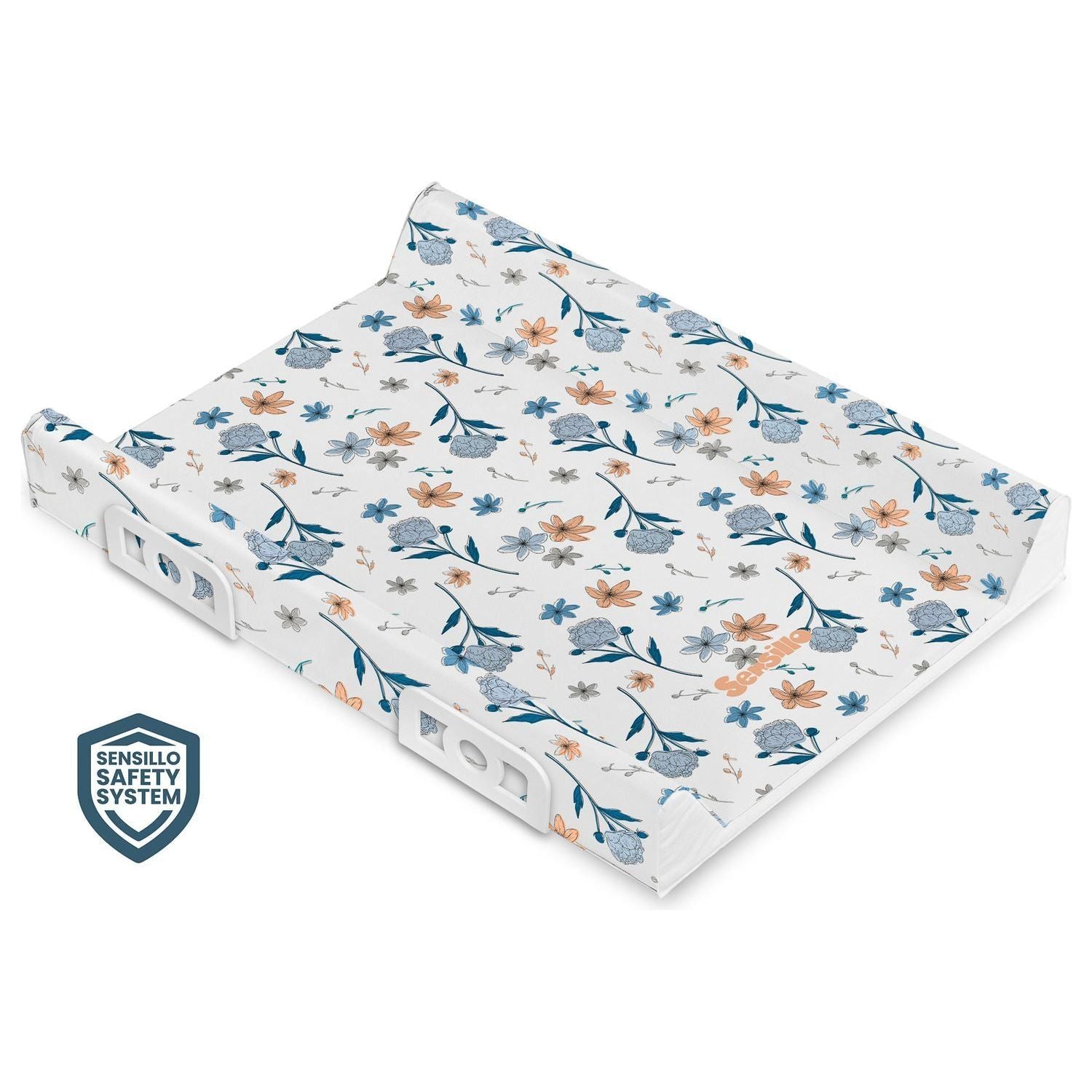 Matelas à langer pour lit bébé Sensillo - Pivoines bleues