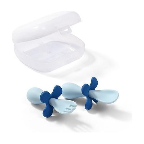 Babyono Ergonomic Shape Cutlery In Case 12m+ - Blue