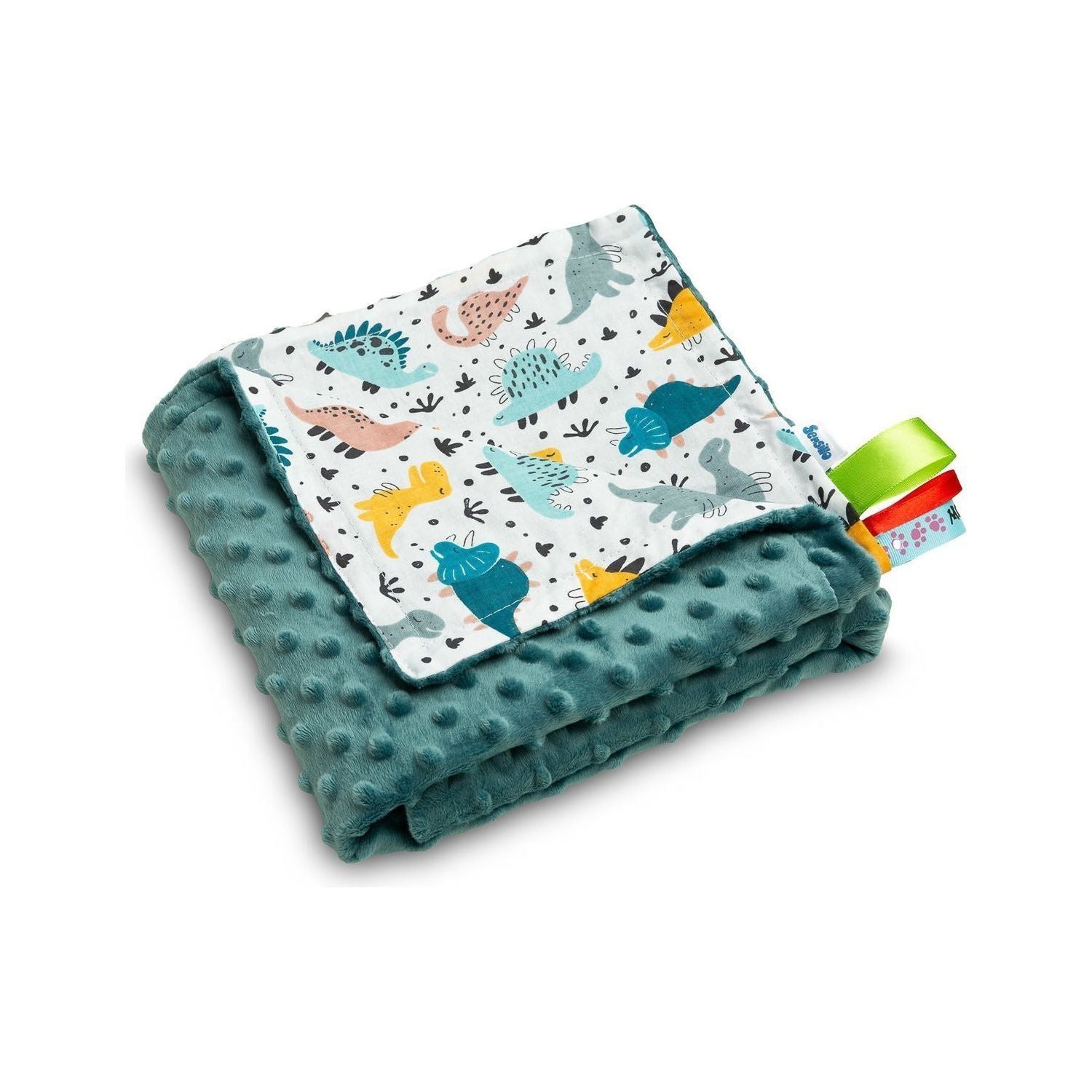 Sensillo Light Minky Blanket - Emerald Dinosaurs