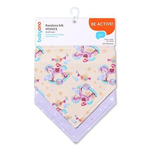 Babyono Bandana Bib 2-pack - Horses