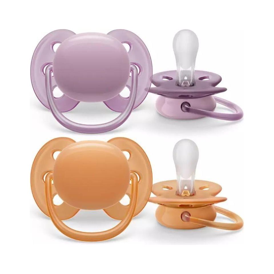 Philips Avent Ultra Soft 6-18 mois Lot de 2 - Violet et orange