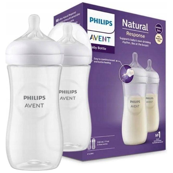 Pack de 2 biberons Philips Avent Natural Response - 3 tailles