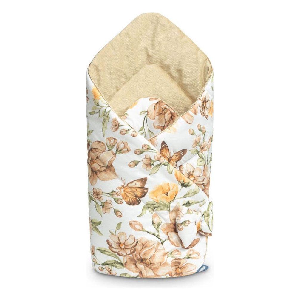 Sensillo Velvet Baby Swaddle - Cream Flowers