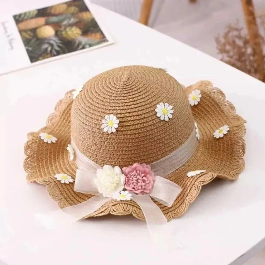 Straw Hat With Bag - Daisies