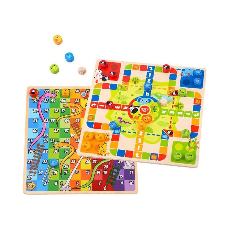 Jeu de Ludo en bois Tooky Toy 2 en 1