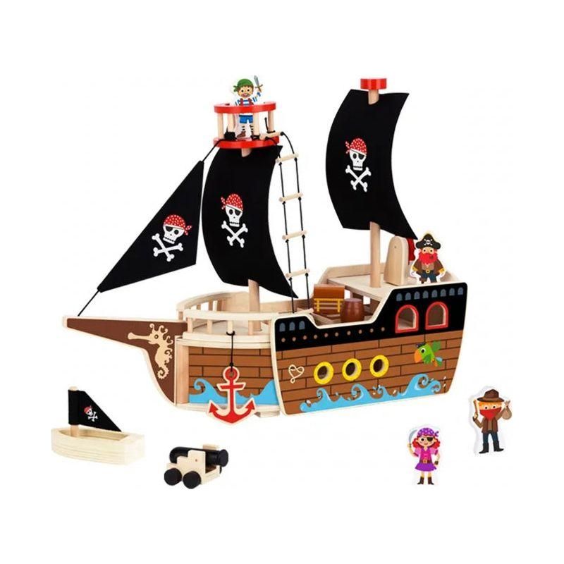 Ensemble de figurines en bois de bateau pirate Tooky Toy