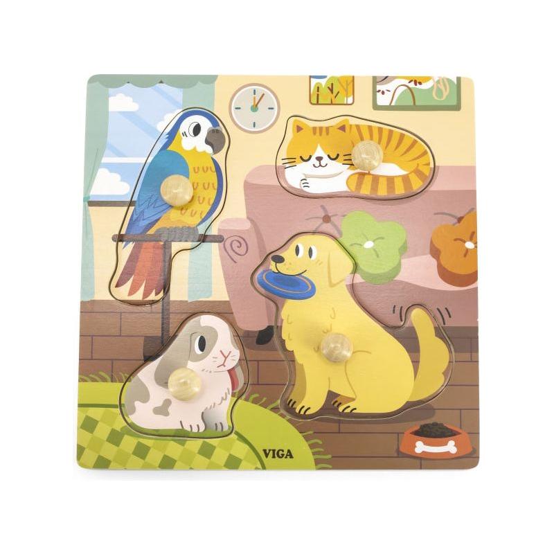 Viga Wooden Puzzles with Pins 12m+ - Pets