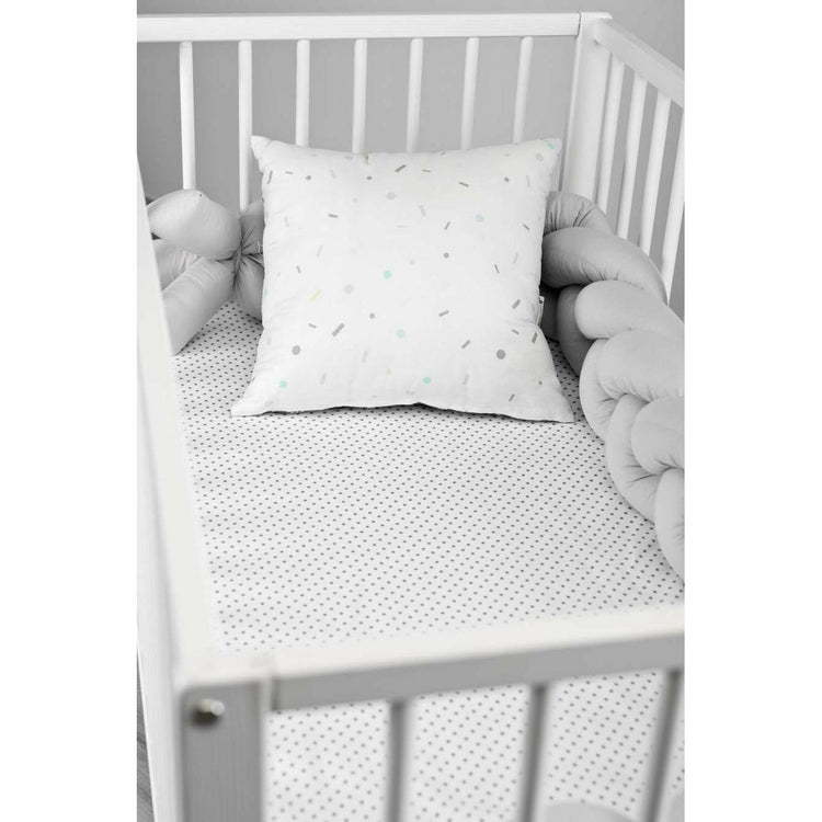 Light Gray Sensillo Cot Sheet Printed 120x60 cm - 4 Designs