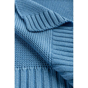 Steel Blue Sensillo Knitted Bamboo Cotton Blanket - 9 Colours