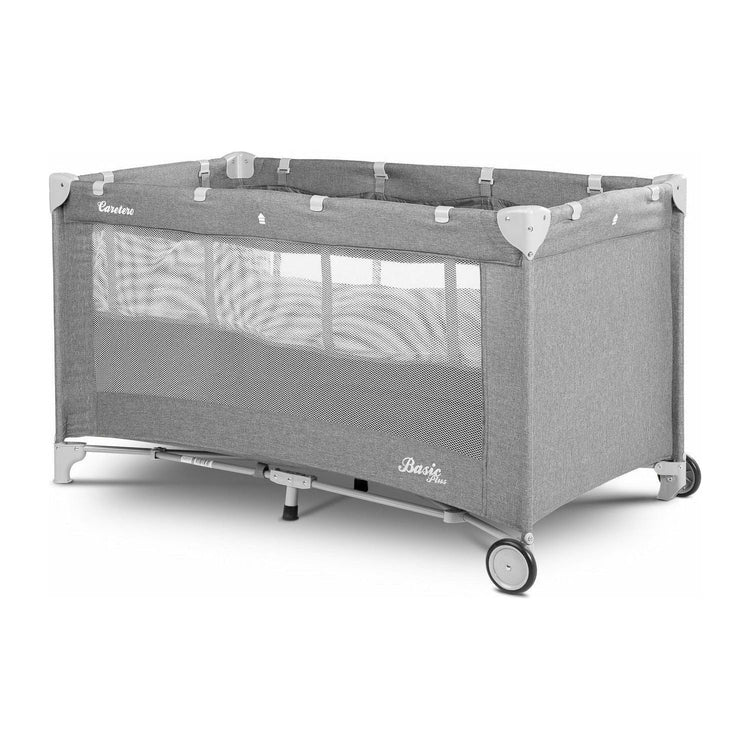 Dark Gray Caretero Basic Plus Travel Cot - 4 Colours