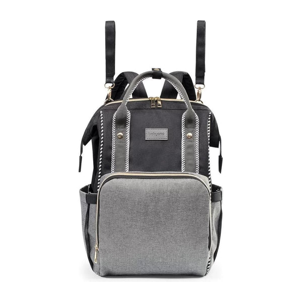 Dim Gray Babyono Diaper / Mummy backpack OSLO STYLE  - Black