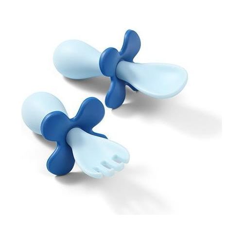 Babyono Ergonomic Shape Cutlery In Case 12m+ - Blue