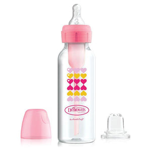 Misty Rose Dr Brown's Options+ Narrow Sippy Bottle Starter Kit 6m+ 250ml - 3 Colours