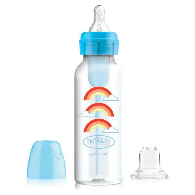 Orange Red Dr Brown's Options+ Narrow Sippy Bottle Starter Kit 6m+ 250ml - 3 Colours