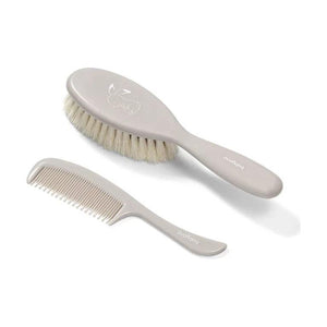 Light Gray Babyono Soft Natural Hairbrush + Comb - 4 Colors