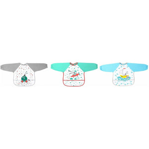 Medium Turquoise Babyono Apron BABY ADVENTURE (6m+) - 3 Pack