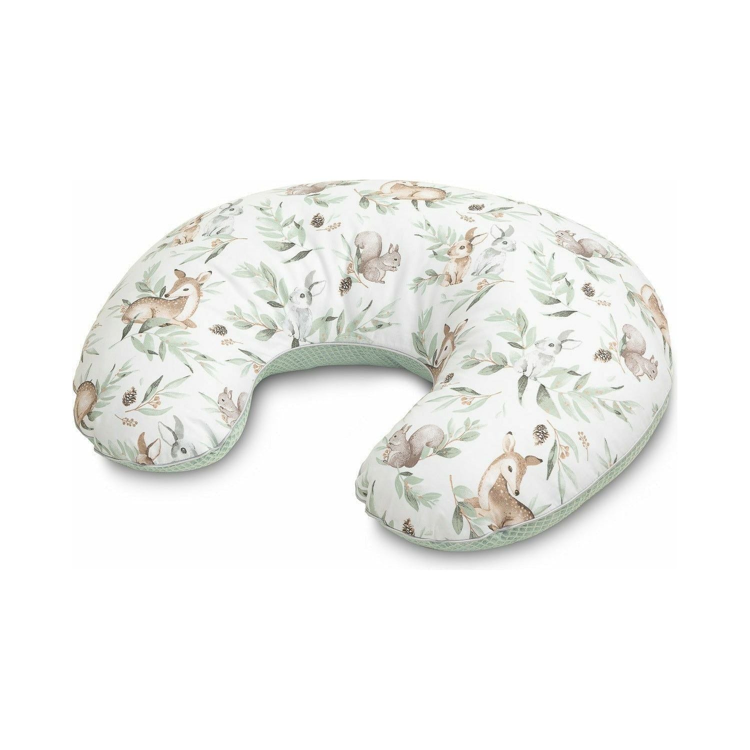 Light Gray Sensillo Waffle Nursing Pillow - Mint Deer