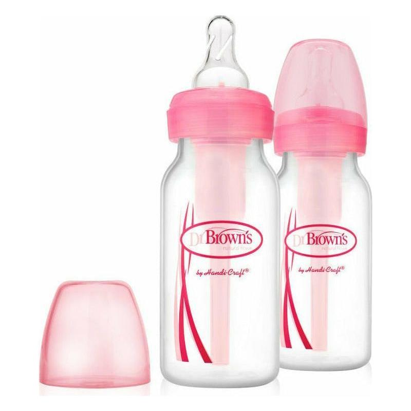 Misty Rose Dr Brown's Anti-colic Options+ Narrow Bottle 120 ml 2 Pack - 2 Colours