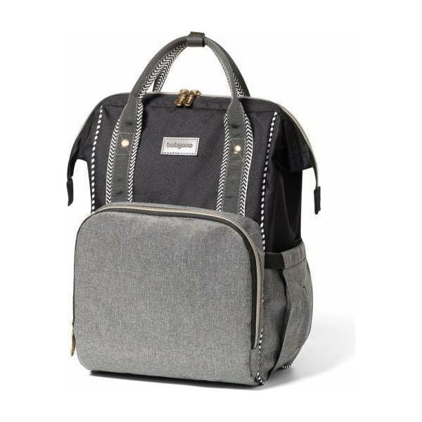 Light Slate Gray Babyono Diaper / Mummy backpack OSLO STYLE  - Black